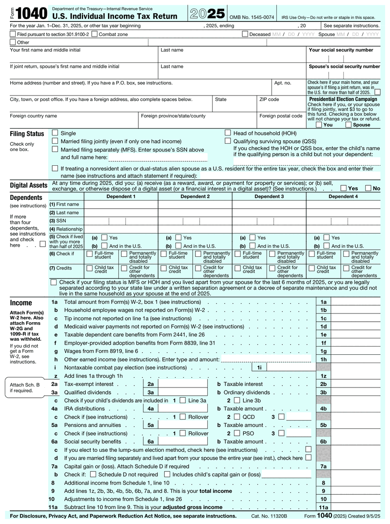 1040 Forms preview