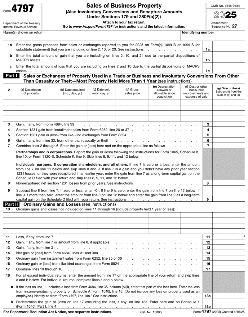 Form 4797 preview