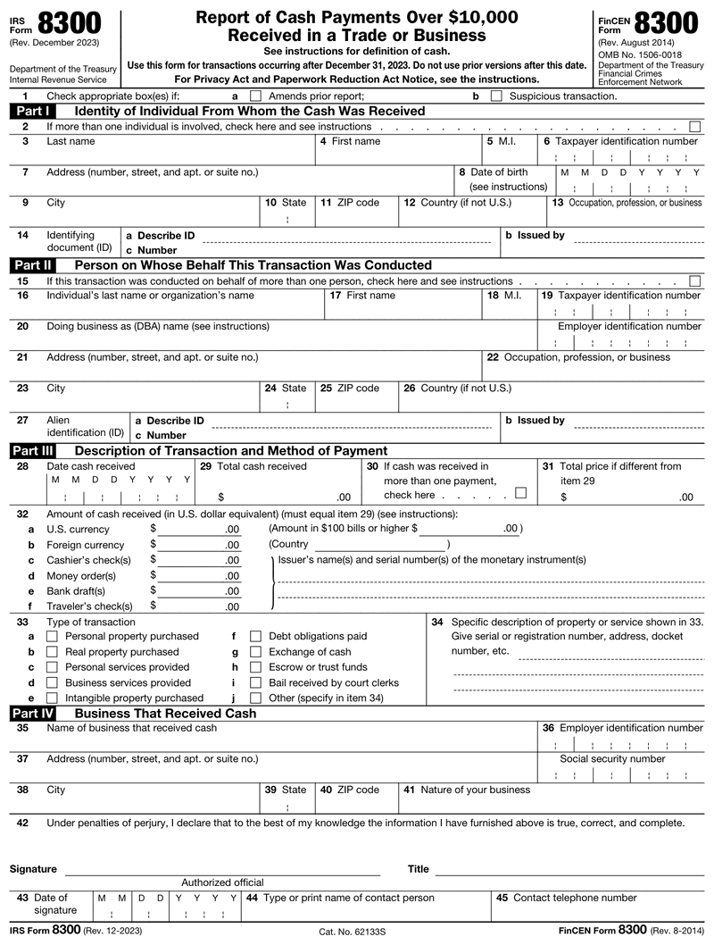 Form 8300 preview