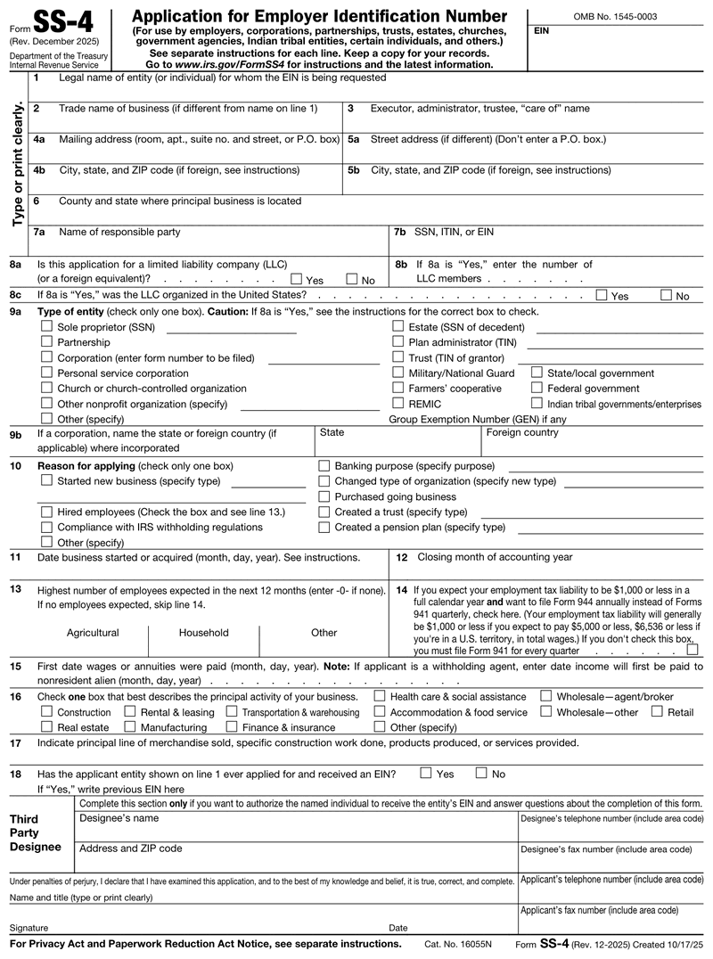Form SS-4 preview – Paystubs.net