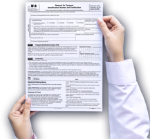 Filling in a Form W-9